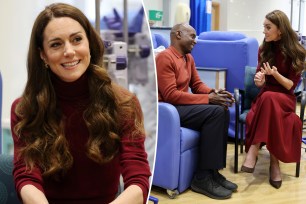 Kate Middleton visiting patients at the Royal Marsden Hospital in London on Jan. 14.