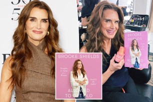 Brooke Shields with an inset of her book