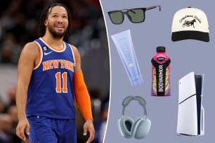 Jalen Brunson with onsets of tech and fashion products