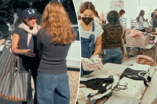 Meghan Markle split image donating.