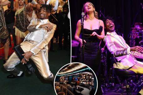 Jon Batiste split image with JoJo.