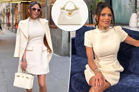 Bethenny Frankel with an inset of a bag