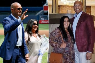 Yankees legend Mariano Rivera and wife Clara split image.