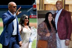 Yankees legend Mariano Rivera and wife Clara split image.