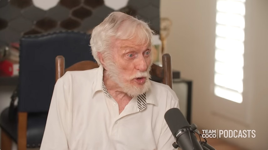 Dick Van Dyke appearing on a podcast.