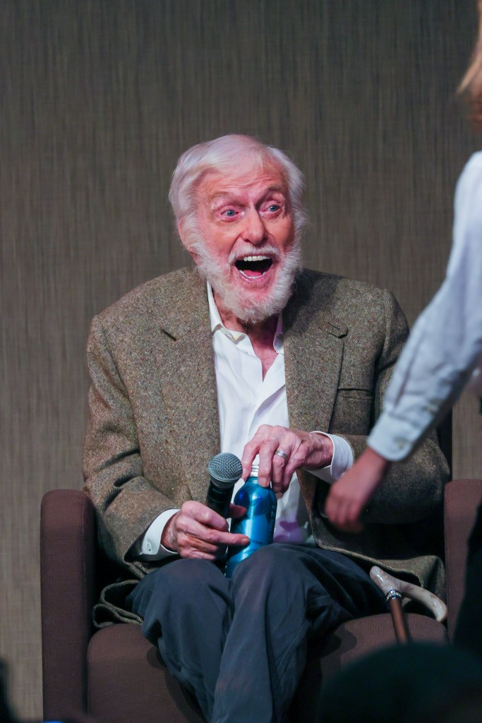  Dick Van Dyke entertains a packed crowd at the opening reception for a new photography exhibition of his portraits in Malibu, California.   