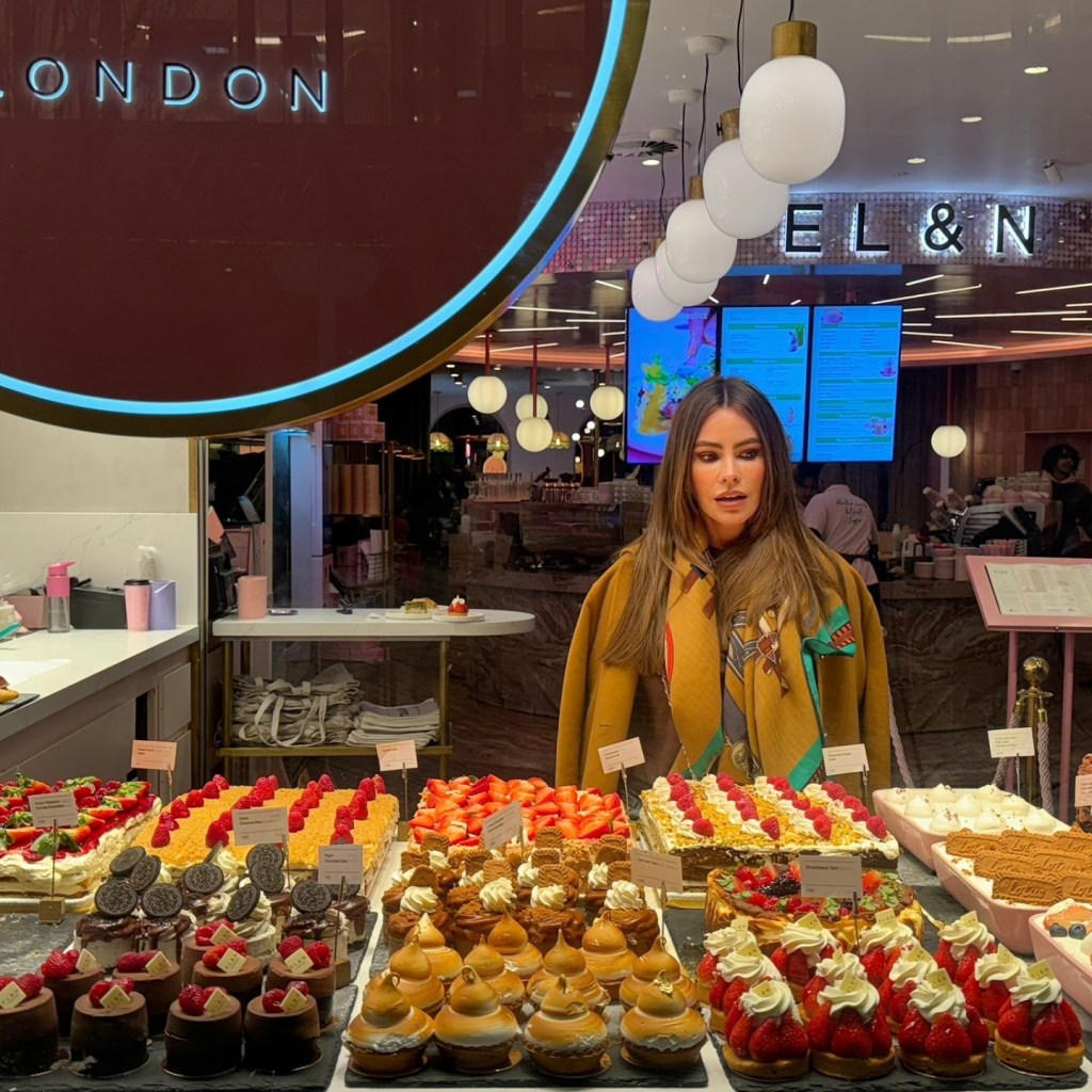 Sofia Vergara checks out some sweet treats while out in London.