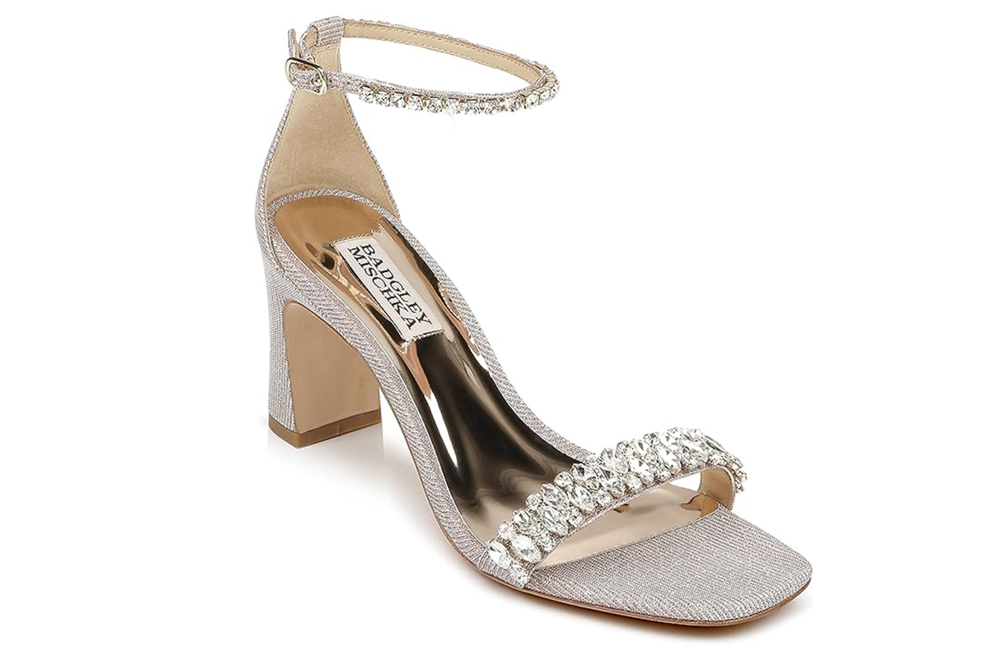 A silver sandal