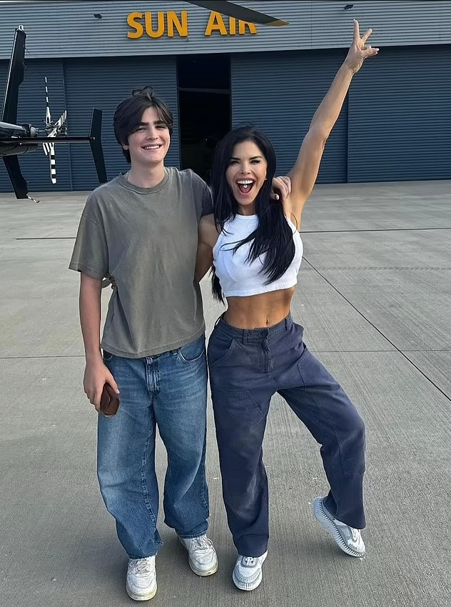 Lauren Sánchez and her son Evan in 2024. 