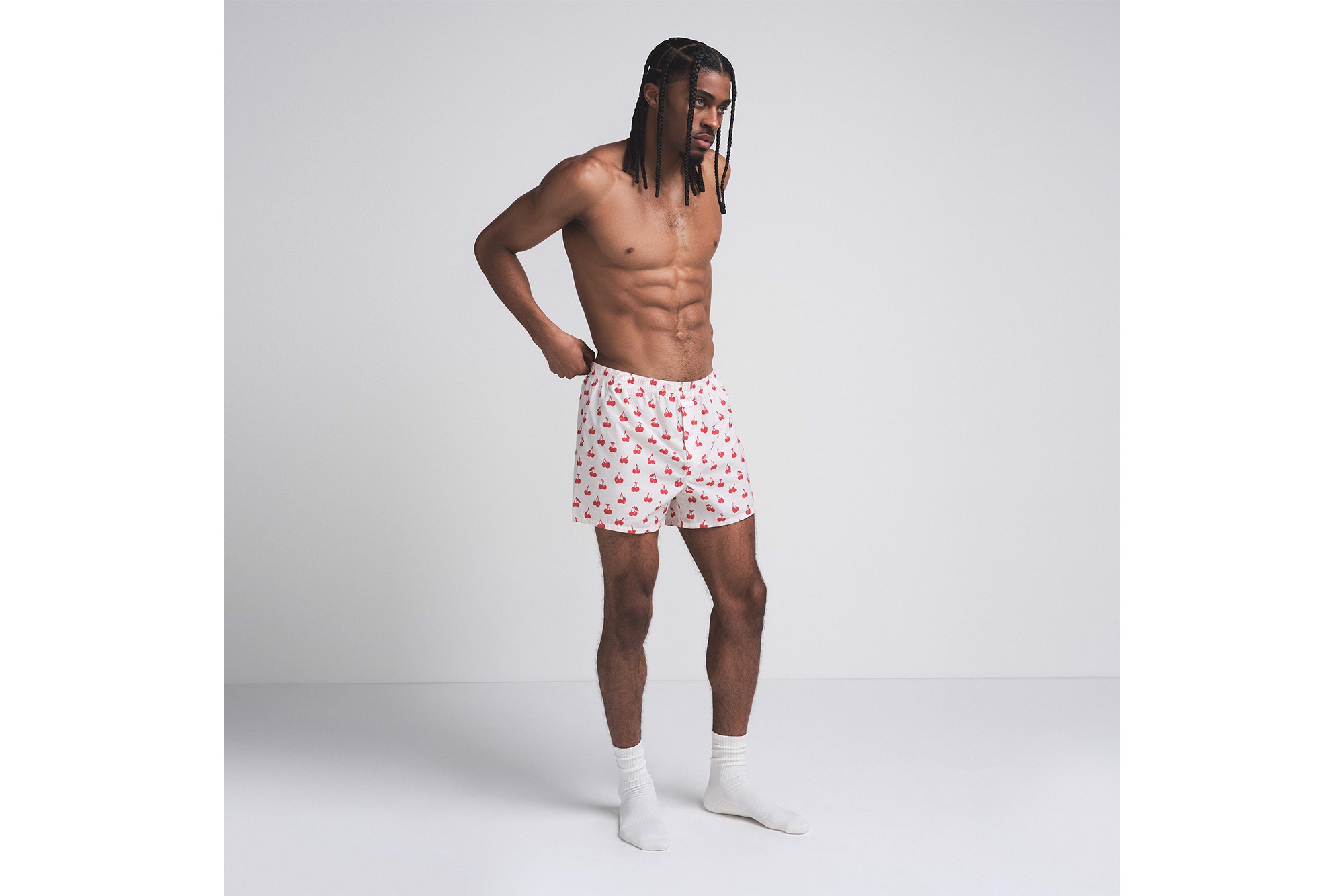 A model in Skims boxers