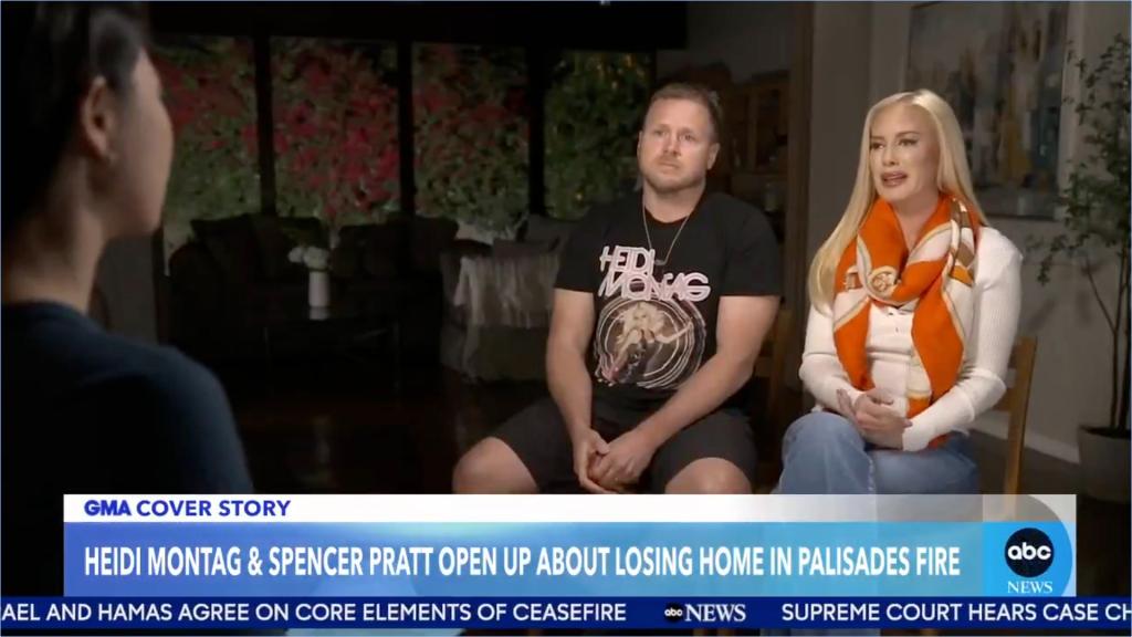 Spencer Pratt and Heidi Montag during an interview.